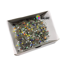 Straight Pins with Glass Head 35x0,50mm Nickel plated - colour: Assorted - 1000pcs/box