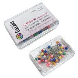 Plastic Head Pins 33x0,60mm c. assort - 50pcs/box