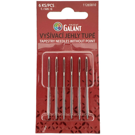 Tapestry needles without point NI No. 18 - 6pcs/card