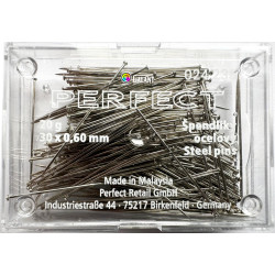 Hard Steel Straight Pins 30x0,60mm - 20g/plastic box