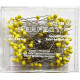 Špendlíky skleněné 43x0,60mm žlutý - 20g/plastová krabička