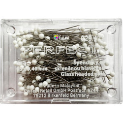 Glass Head Pins 35x0,40mm white - 10g/box