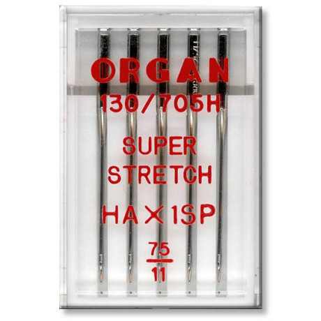 Machine Needles ORGAN SUPER STRETCH 130/705H - 75 - 5pcs/plastic box