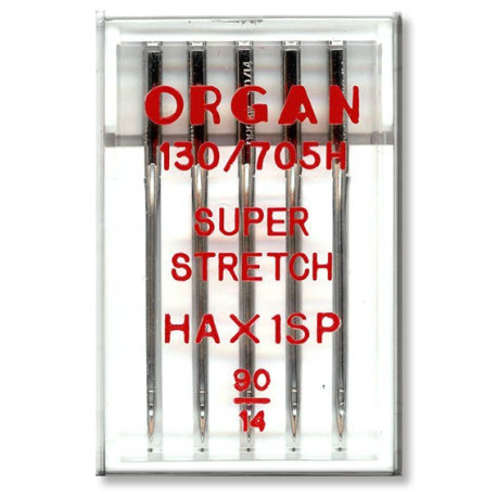 Machine Needles ORGAN SUPER STRETCH 130/705H - 90 - 5pcs/plastic box