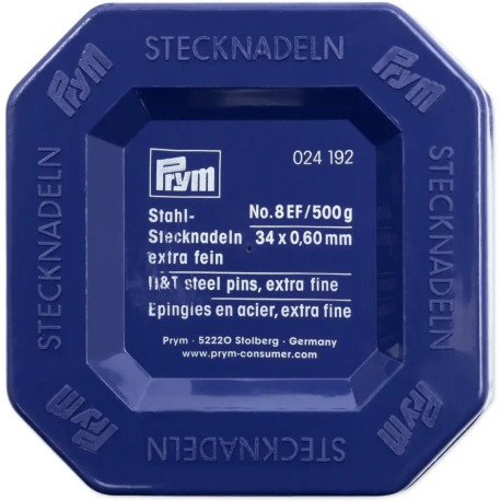 Špendlíky ocelové kalené 34x0,60mm stříbrné (Prym) - 500g