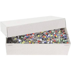 Glass Head Pins 30x0,60mm assort colours (Prym)- 1000g/box