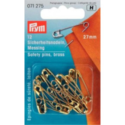 Brass Safety Pins 27mm (Prym) - 12pcs/card