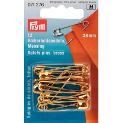 Brass Safety Pins 38mm (Prym) - 12pcs/card