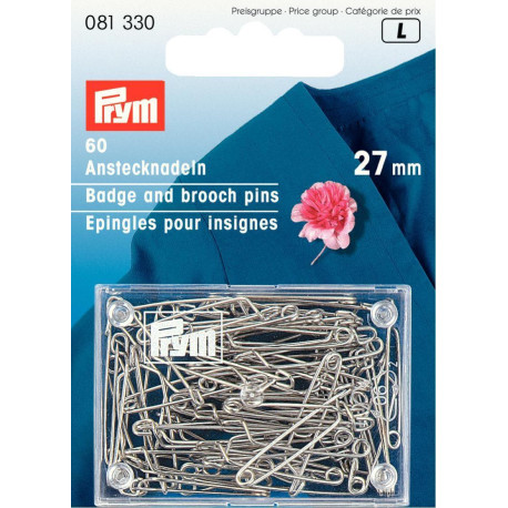 Safety Pins Brooch - 27mm - 60pcs/card