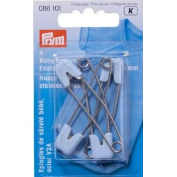 Children Safety Pins Plastic/Metal 55mm light blue (Prym) - 4pcs/card