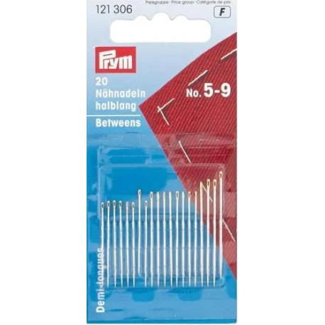 Hand Sewing needles Betweens No. 5-9 (Prym) - 20pcs/card