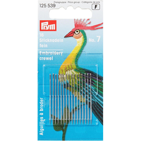 Crewel Needles No. 7 (Prym) - 16pcs/card