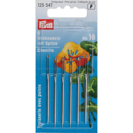 Chenille needles with point No. 16 (Prym) - 6pcs/card