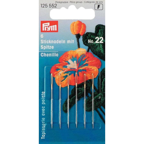 Chenille needles with point No. 22 (Prym) - 6pcs/card