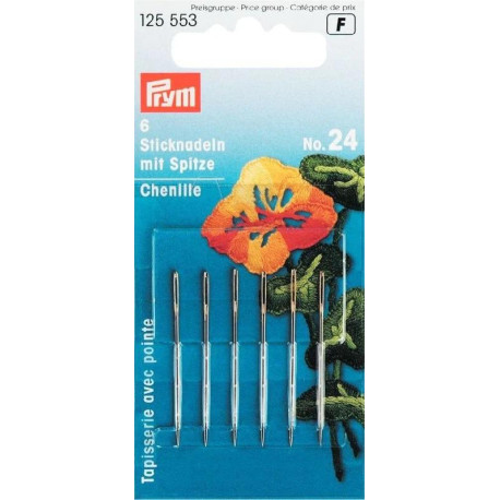 Chenille needles with point No. 24 (Prym) - 6pcs/card