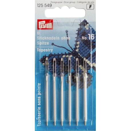 Tapestry needles without point No. 16 (Prym) - 6pcs/card