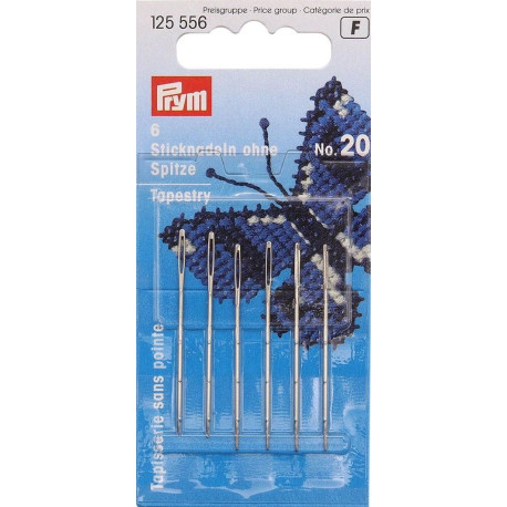 Tapestry needles without point No. 20 (Prym) - 6pcs/card