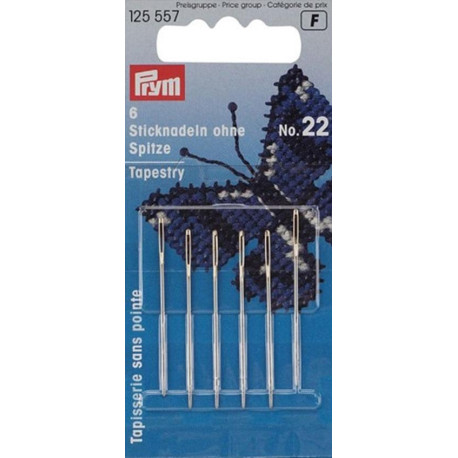 Tapestry needles without point No. 22 (Prym) - 6pcs/card