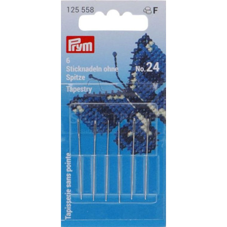 Tapestry needles without point No. 24 (Prym) - 6pcs/card