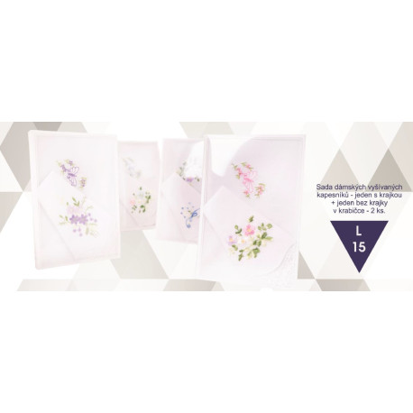 Ladies handkerchiefs L15 - 2pcs/box