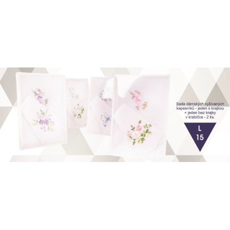 Ladies handkerchiefs L15 - 2pcs/box