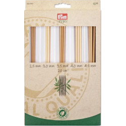 Knitting needles bamboo - 20cm - asort (Prym) - 5set/card