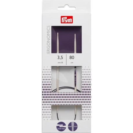 Knitting needles - circular Ergo - 80cm - 3,50mm (Prym) - 1pcs/card