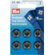 Brass Snap Fasteners - 15 mm black (Prym) - 6 pcs/card