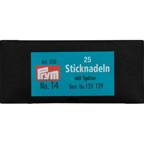 Vyšívací jehly Chenille - ostré 14 (1,9x60mm) Prym - 25ks/psaníčko, 10psaníček/krabička