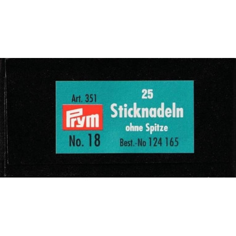 Vyšívací jehly Tapestry - tupé 18 (1,2x50mm) Prym - 25ks/psaníčko, 10psaníček/krabička