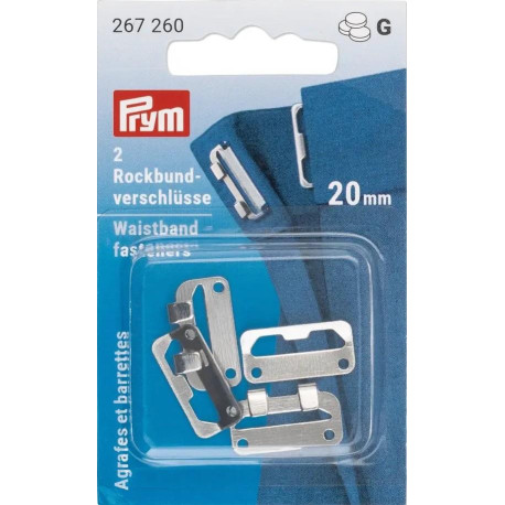 Skirt Hooks/Bars 20 mm - silver (Prym) - 2pairs/card