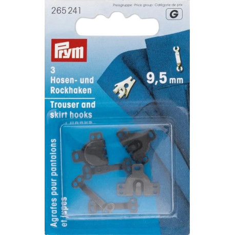 Trouser and Skirt Hooks/Bars 9,5 mm - black (Prym) - 3pairs/card