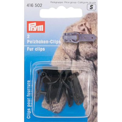Fur clips - black (Prym) - 2pairs/card