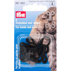 Fur Hooks and Eyes - black (Prym) - 3pairs/card