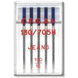 Machine Needles ORGAN JEANS 130/705H - 100 - 5pcs/plastic box