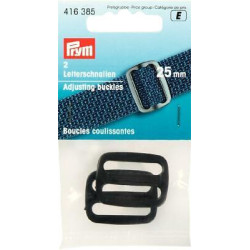 Adjusting buckles 25mm - c. black (Prym) - 2pcs/card