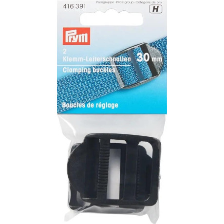 Clamp adjusting buckles 30mm - c. black (Prym) - 2pcs/card