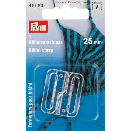 Bikini and belt clasp 25mm - c. transparent (Prym) - 1pcs/card