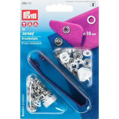 Knoflík stiskací JERSEY 10mm - bílý (Prym) - 10ks/karta