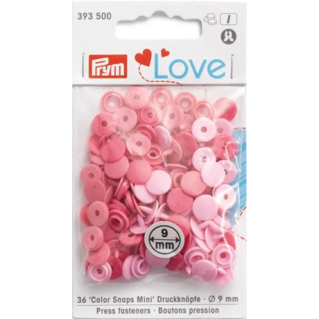 Patentky MINI Color snaps PRYM LOVE 9mm - asort barev - 36ks/karta