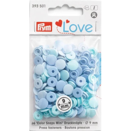 Patentky MINI Color snaps PRYM LOVE 9mm - asort barev - 36ks/karta
