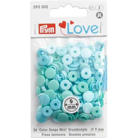 Patentky MINI Color snaps PRYM LOVE 9mm - asort barev - 36ks/karta