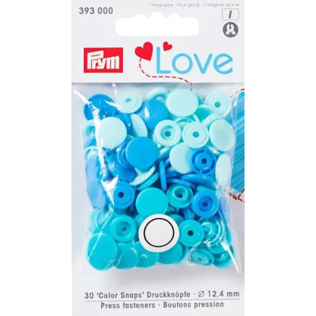 Press fasteners Colour Snaps PRYM LOVE 12,4mm - c. blue - 30pcs/card