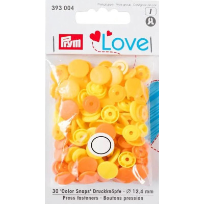 Press fasteners Colour Snaps PRYM LOVE 12,4mm - c. yellow - 30pcs/card