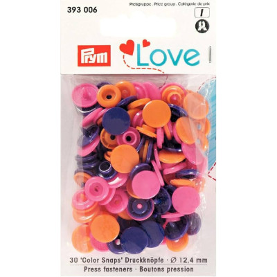 Patentky Color snaps PRYM LOVE 12,4mm - asort barev - 30ks/karta