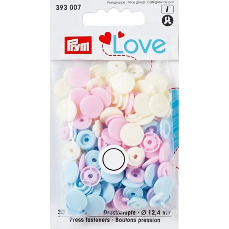 Patentky Color snaps PRYM LOVE 12,4mm - asort barev - 30ks/karta