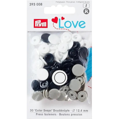 Press fasteners Colour Snaps PRYM LOVE 12,4mm - assort col. - 30pcs/card