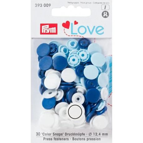 Press fasteners Colour Snaps PRYM LOVE 12,4mm - assort col. - 30pcs/card