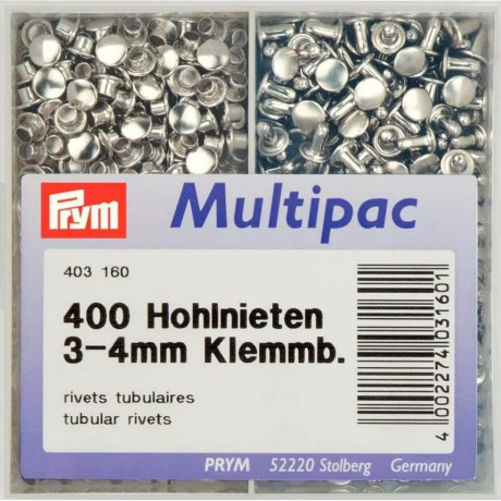 Hollow rivets 7,5mm - silver (Prym) - 400pcs/box