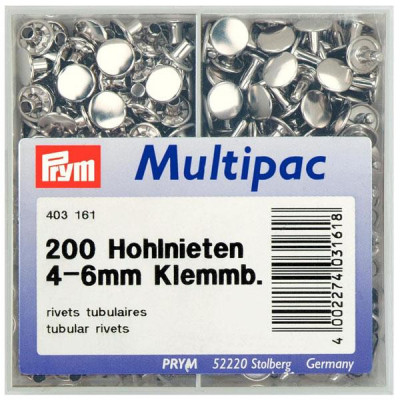 Hollow rivets 9mm - silver (Prym) - 200pcs/box